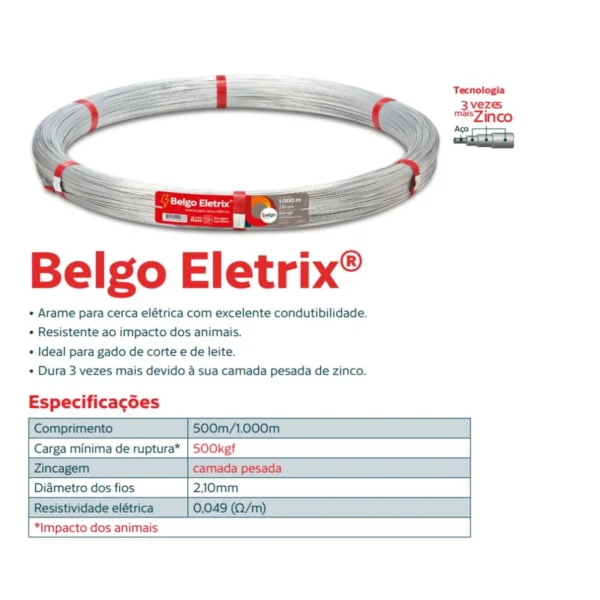 ARAME LISO ELETRIX  BELGO 1.000MTS - Image 2