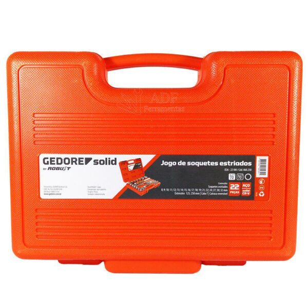 JOGO SOQUETEESTRIADO GEDORE1/2 D26-22PCS - Image 3